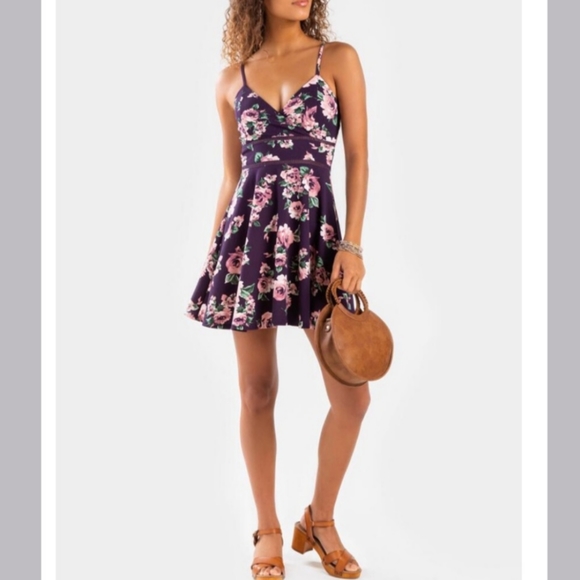 NWT Francesca's Floral Ladder Trim Mini Dress - Picture 2 of 11